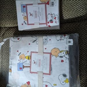 Pottery barn kids snoopy valentine's duvet & sham. Twin size.